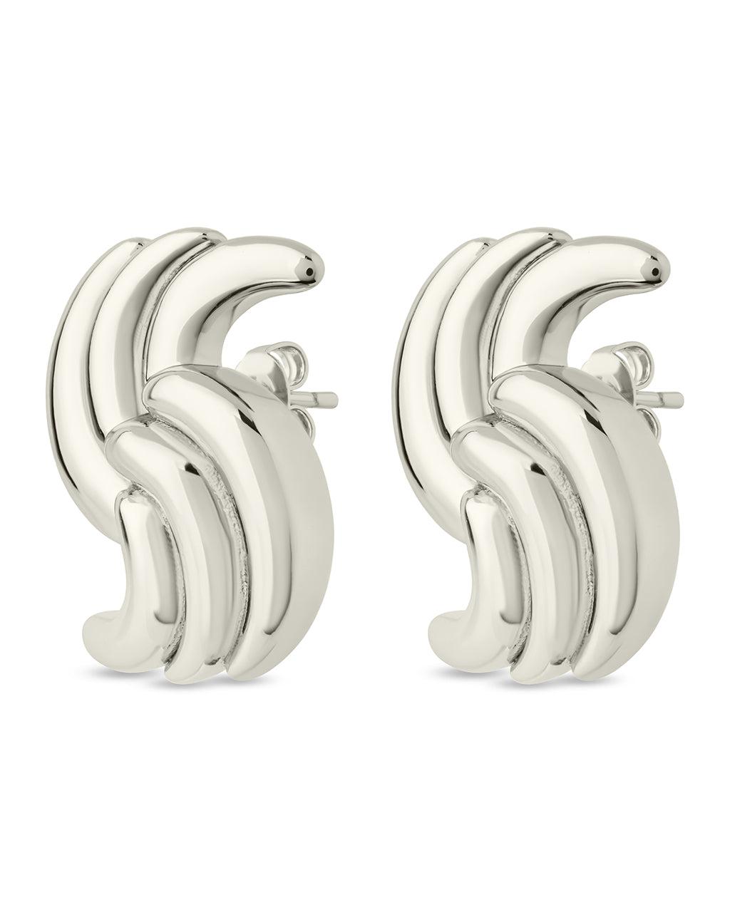 Leni Twist Statement Studs - Sterling Forever
