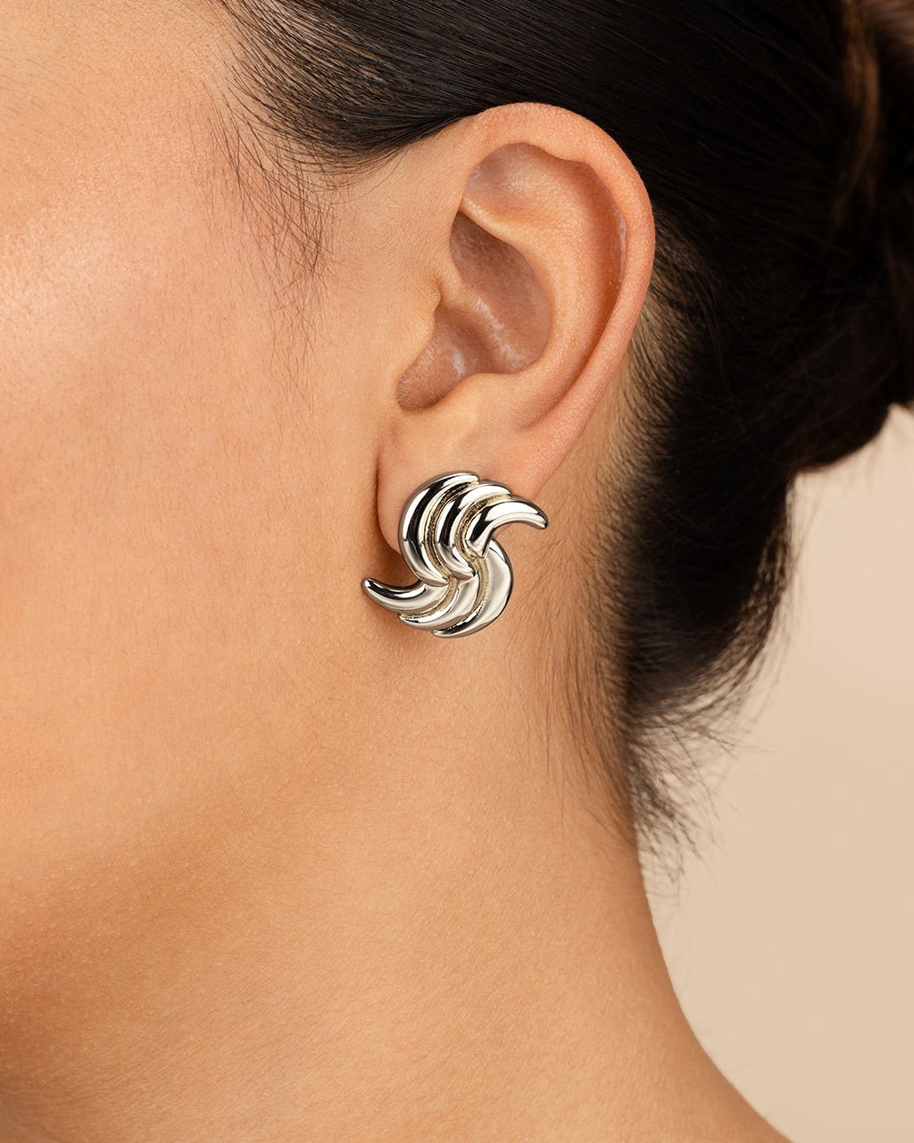 Leni Twist Statement Studs - Sterling Forever