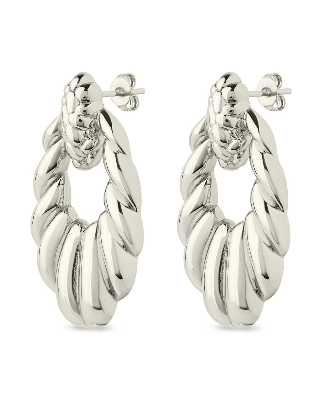 Enid Textured Door Knocker Stud Earrings - Sterling Forever