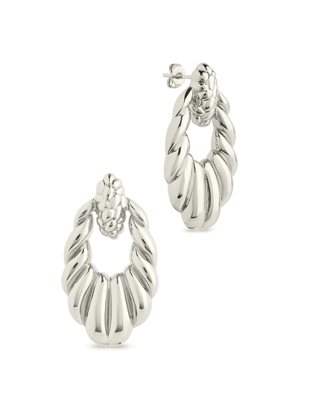 Enid Textured Door Knocker Stud Earrings - Sterling Forever