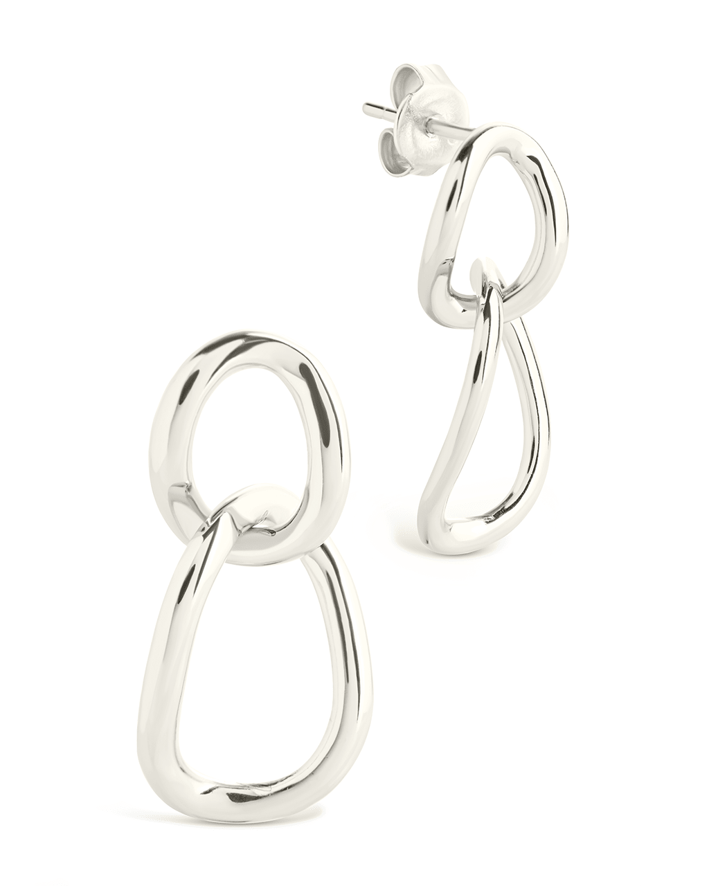 Cruz Double Link Drop Studs - Sterling Forever