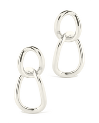 Cruz Double Link Drop Studs - Sterling Forever