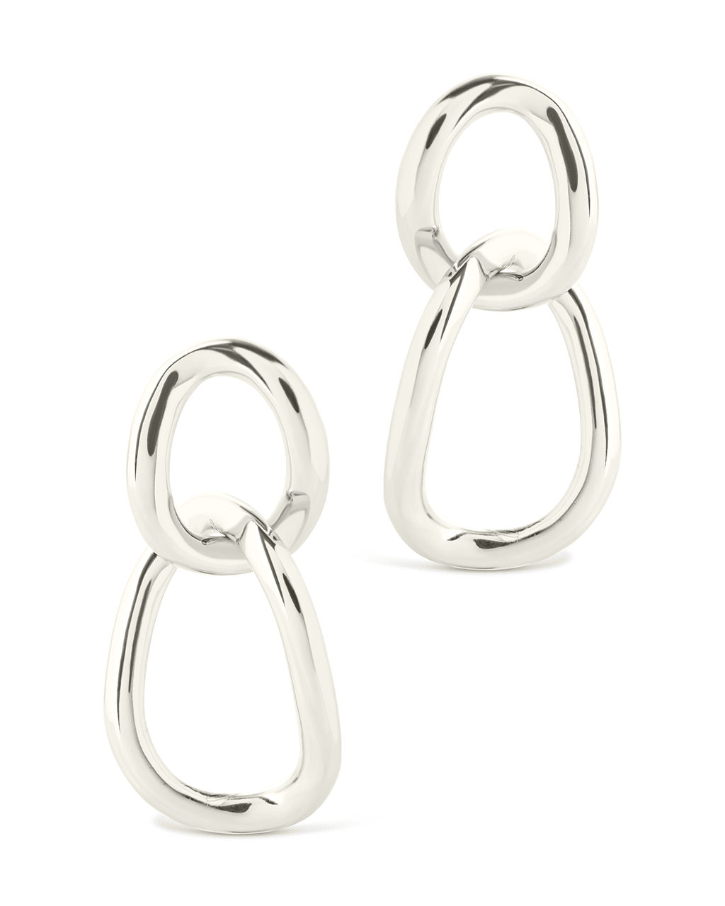 Cruz Double Link Drop Studs - Sterling Forever