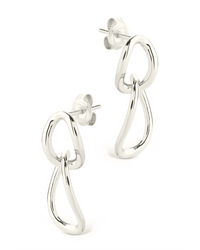 Cruz Double Link Drop Studs - Sterling Forever