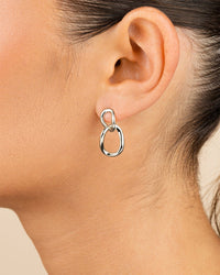 Cruz Double Link Drop Studs - Sterling Forever