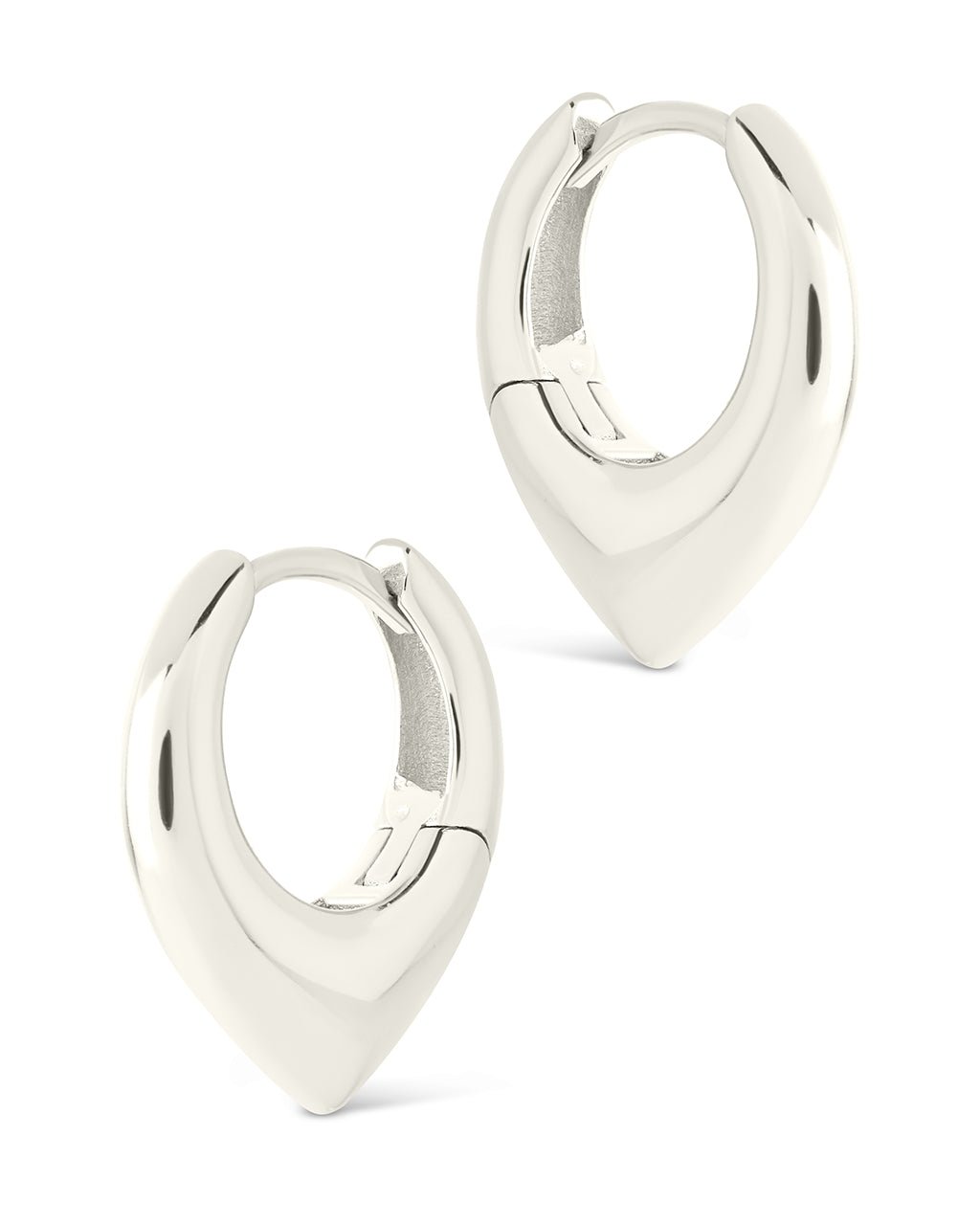 Colby Pointed Teardrop Hoops - Sterling Forever