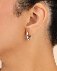 Colby Pointed Teardrop Hoops - Sterling Forever