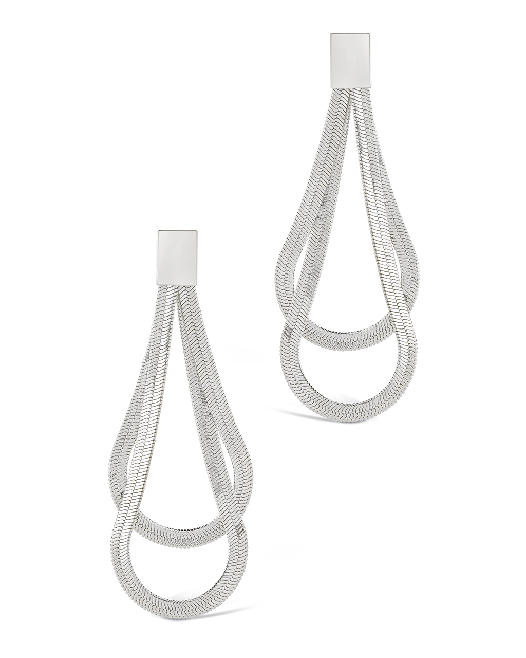 Misty Looped Herringbone Drop Studs