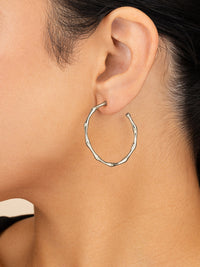 Delphina Circular Texturized Hoop Earrings