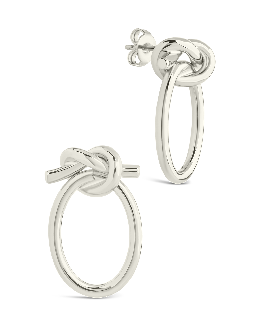 April Knotted Hanging Oval Dangling Earrings