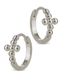 Patrycja Beaded Cross Micro Hoops