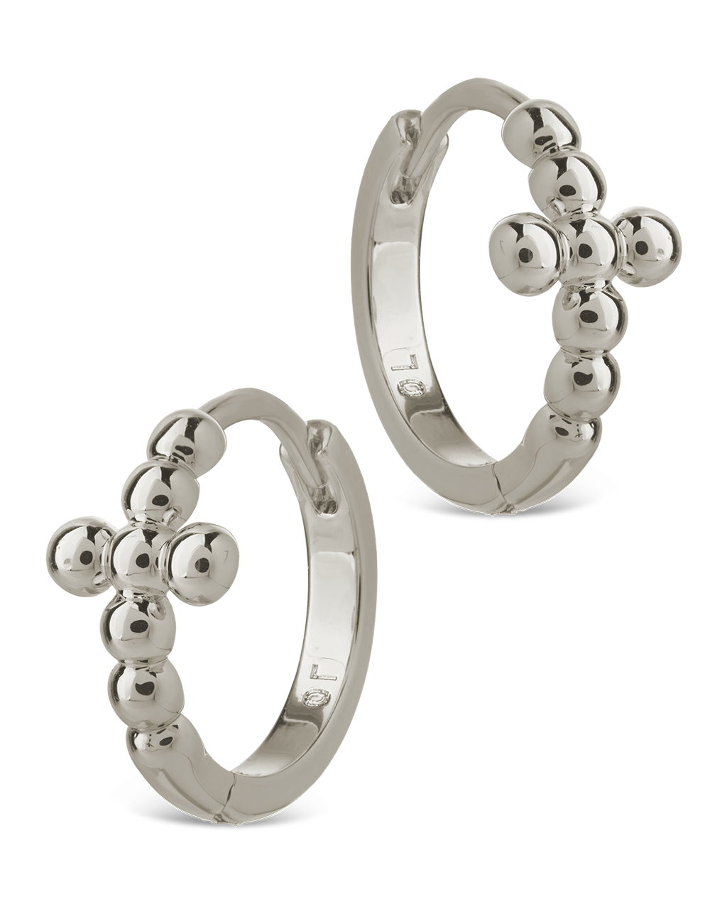 Patrycja Beaded Cross Micro Hoops