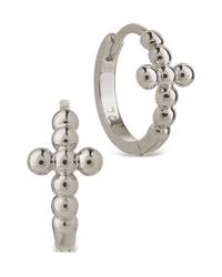 Patrycja Beaded Cross Micro Hoops