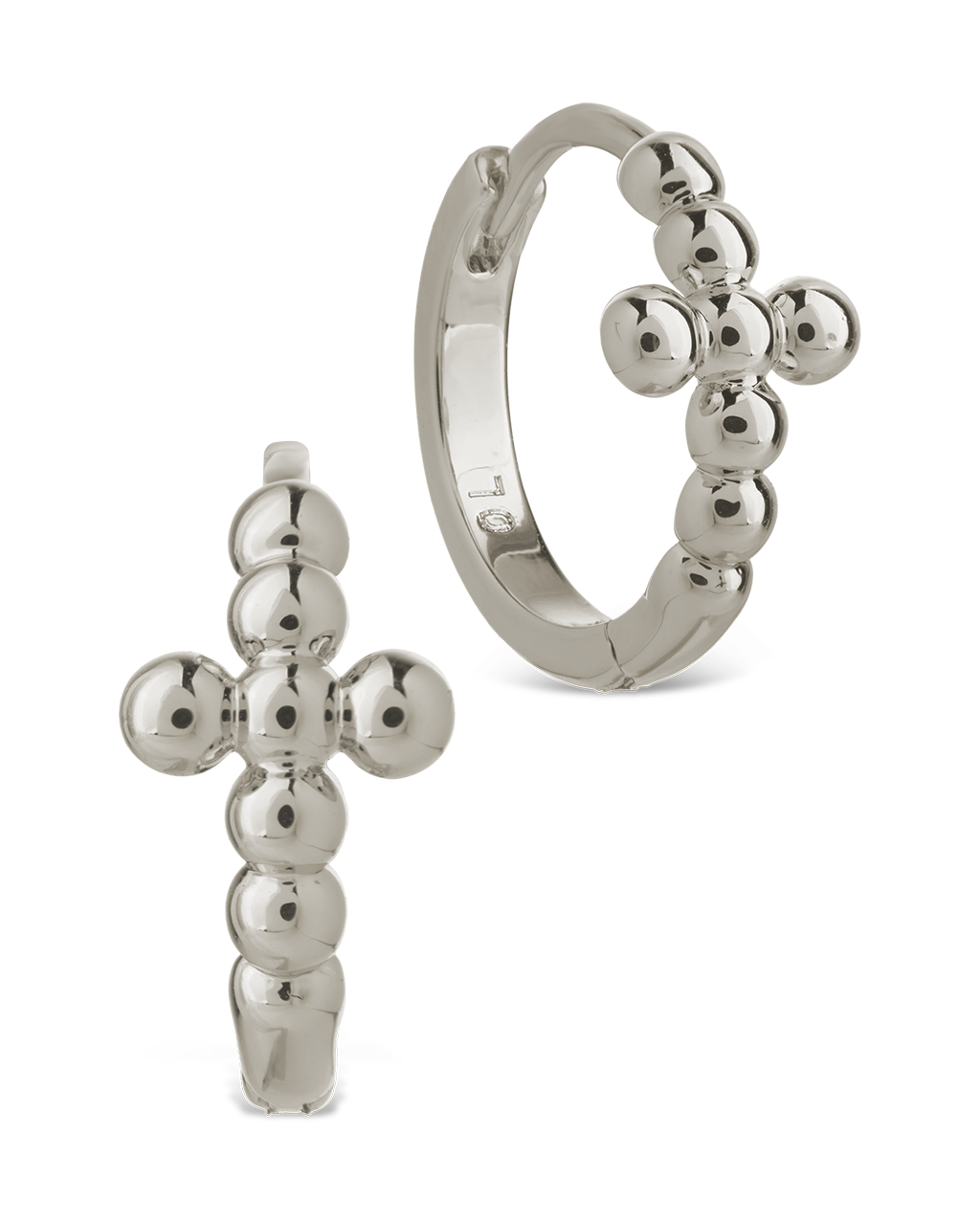 Patrycja Beaded Cross Micro Hoops