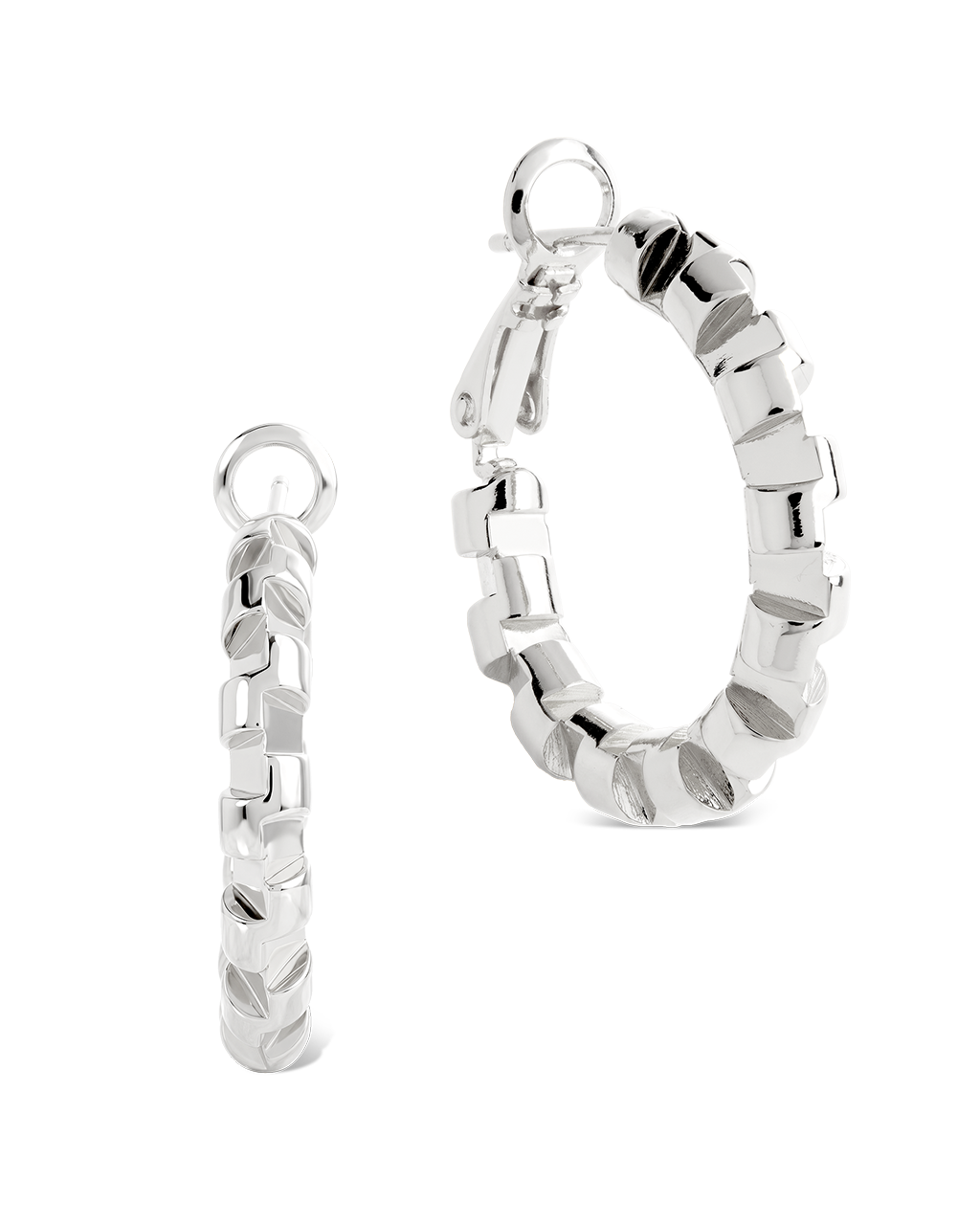 Harlee Geometric Link Hoops