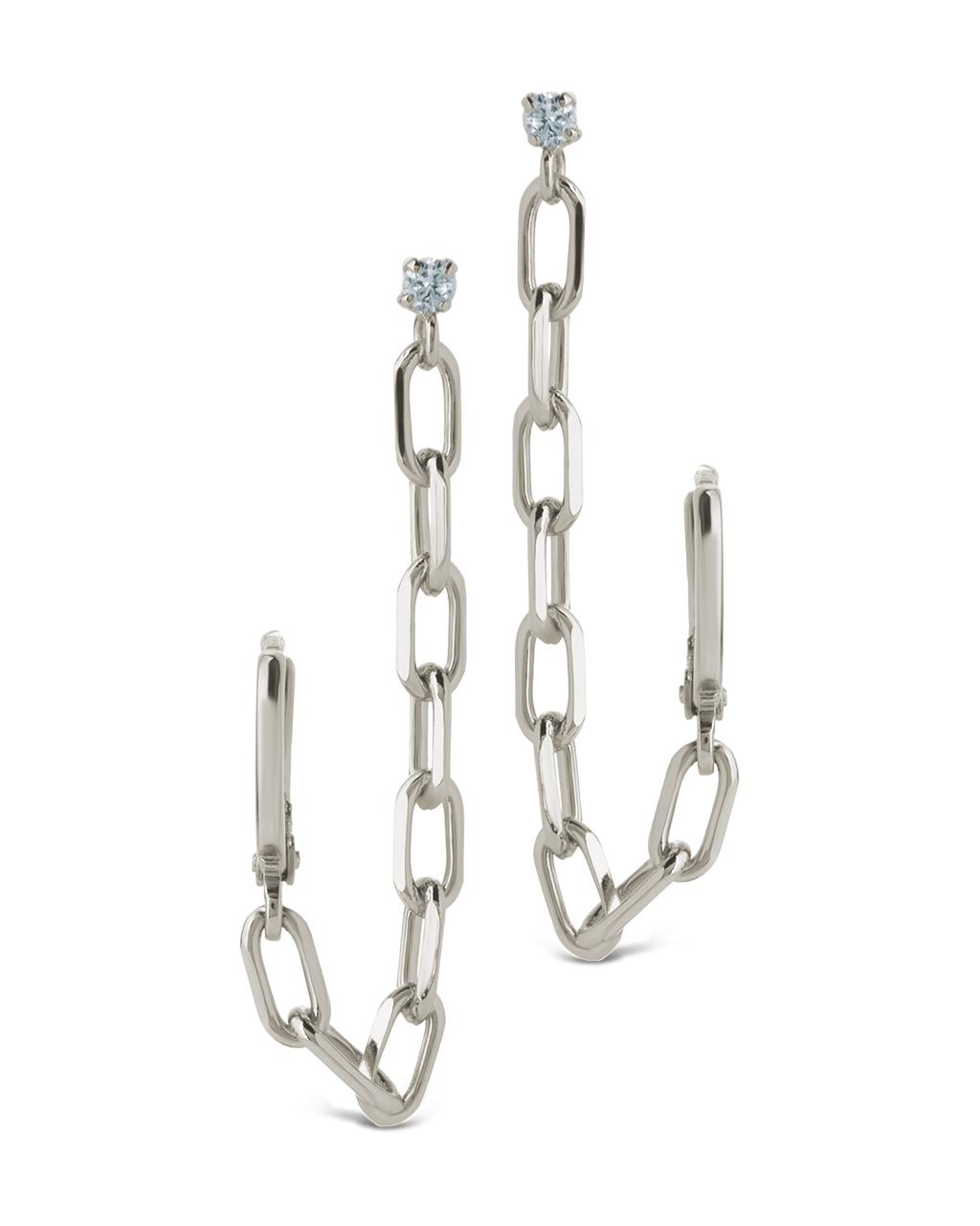Jade Chain Drop Earrings