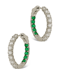 Karsyn Emerald Classic Hoops - Sterling Forever
