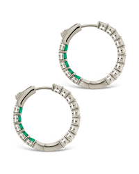 Karsyn Emerald Classic Hoops - Sterling Forever