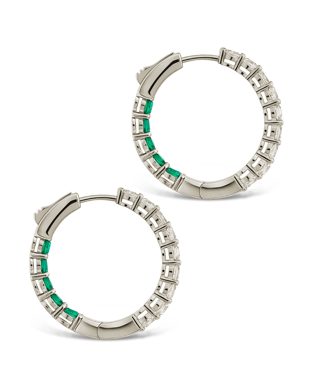 Karsyn Emerald Classic Hoops - Sterling Forever