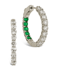 Karsyn Emerald Classic Hoops - Sterling Forever