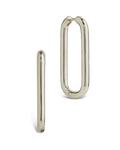 Kaylani Elongated Geo Hoops - Sterling Forever