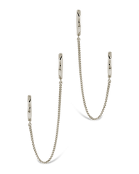 Double Dangle Chain Hoop Earrings