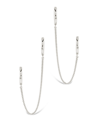 Double Dangle Chain Hoop Earrings