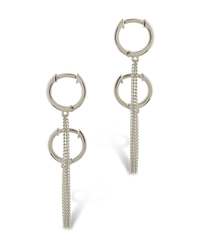 Double Dangle Chain Hoop Earrings