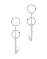 Double Dangle Chain Hoop Earrings