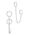 Double Dangle Chain Hoop Earrings