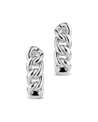 Maeve Rounded Link Hoops - Sterling Forever