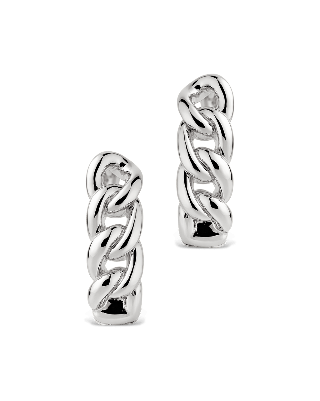 Maeve Rounded Link Hoops - Sterling Forever