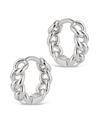 Maeve Rounded Link Hoops - Sterling Forever