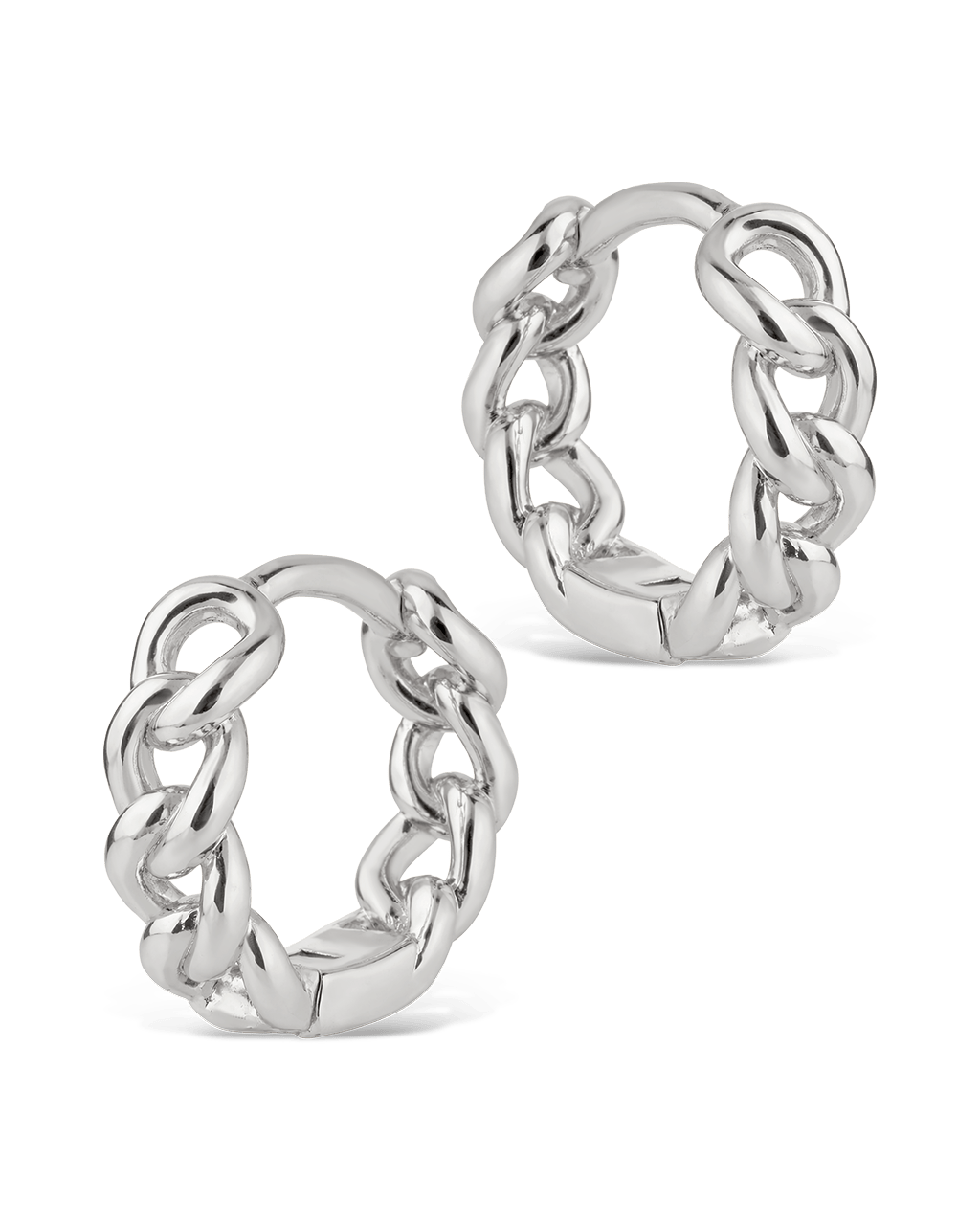 Maeve Rounded Link Hoops - Sterling Forever
