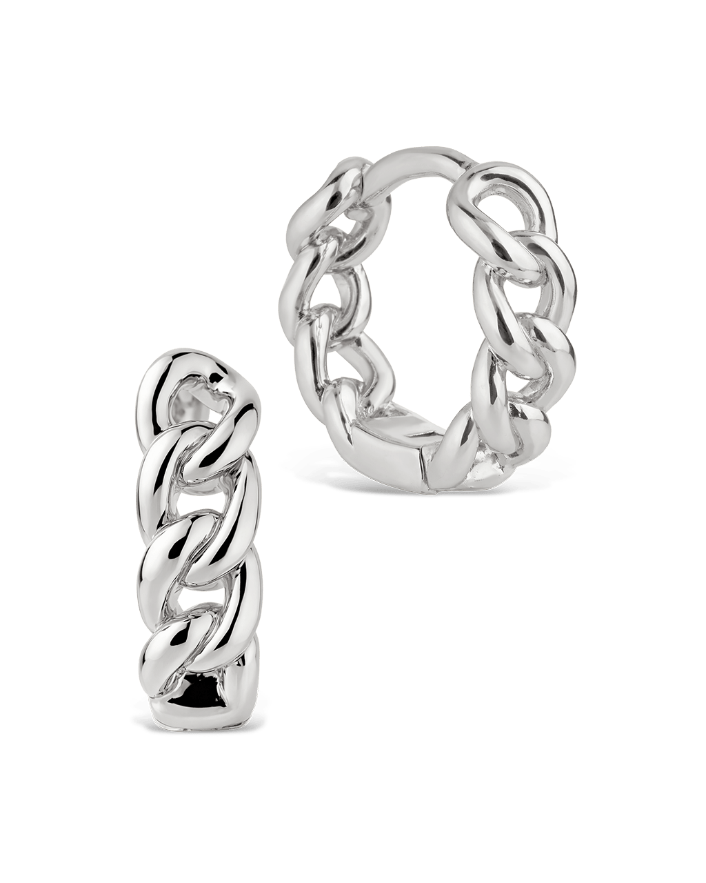 Maeve Rounded Link Hoops - Sterling Forever