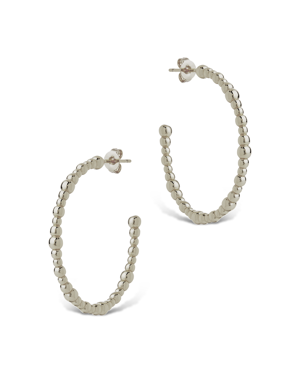 Beaded Chain Hoop Earrings