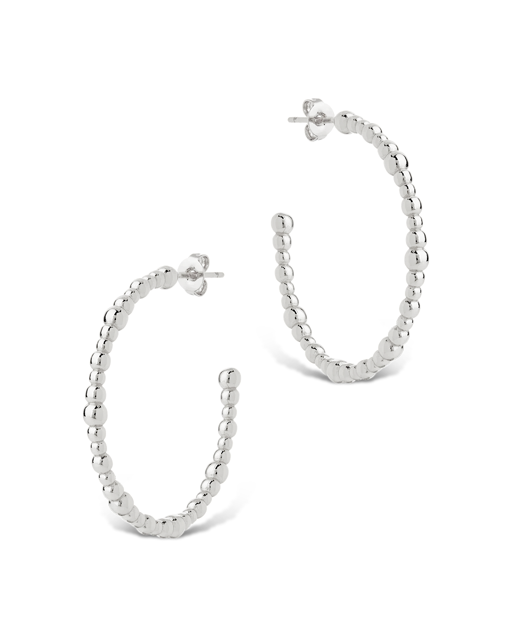 Beaded Chain Hoop Earrings