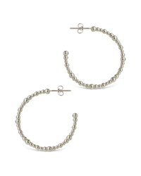 Beaded Chain Hoop Earrings