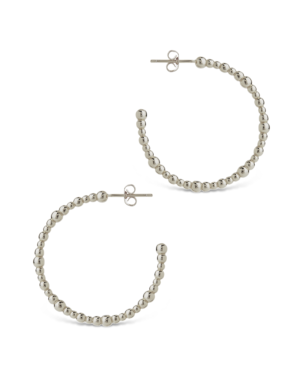 Beaded Chain Hoop Earrings