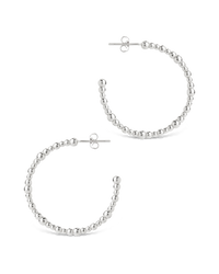 Beaded Chain Hoop Earrings