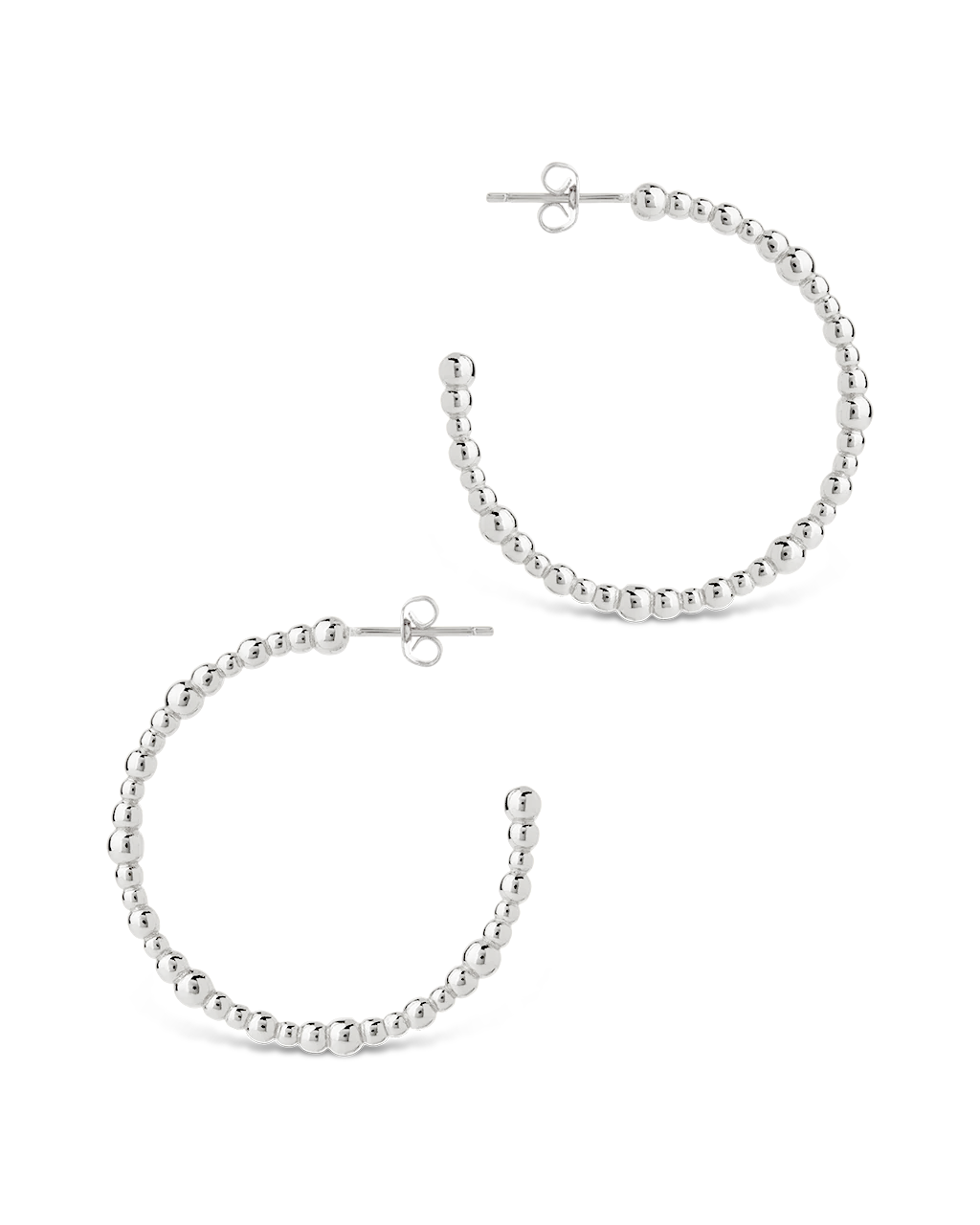 Beaded Chain Hoop Earrings