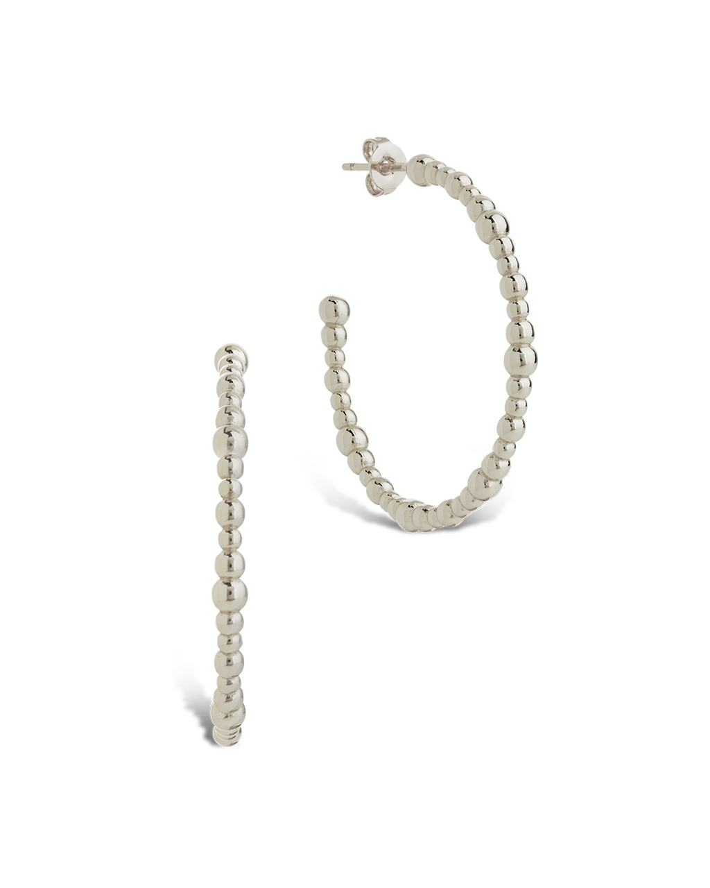 Beaded Chain Hoop Earrings