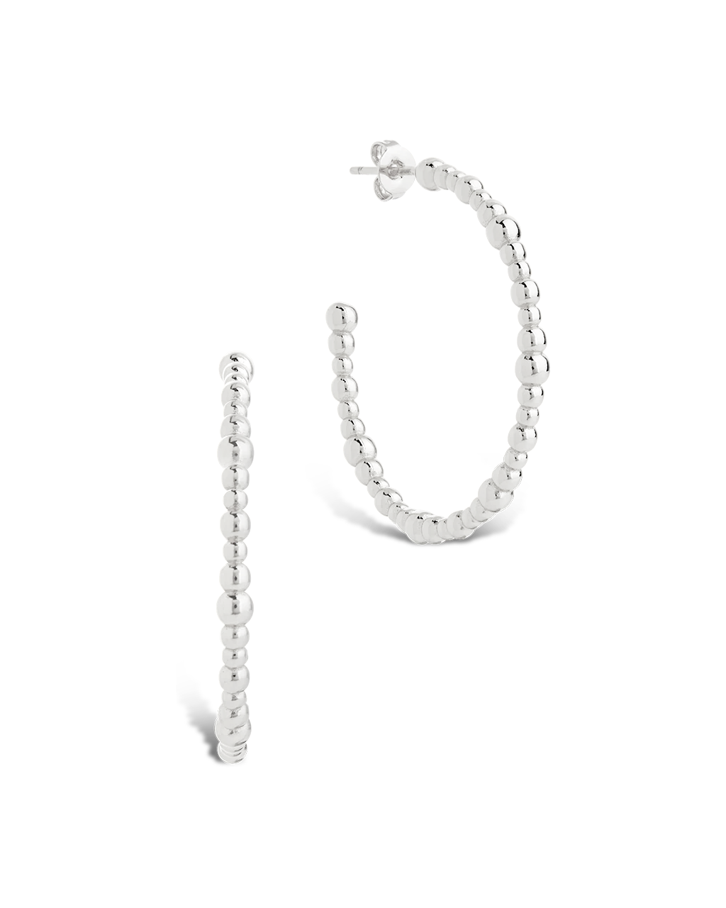 Beaded Chain Hoop Earrings