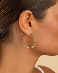 Beaded Chain Hoop Earrings