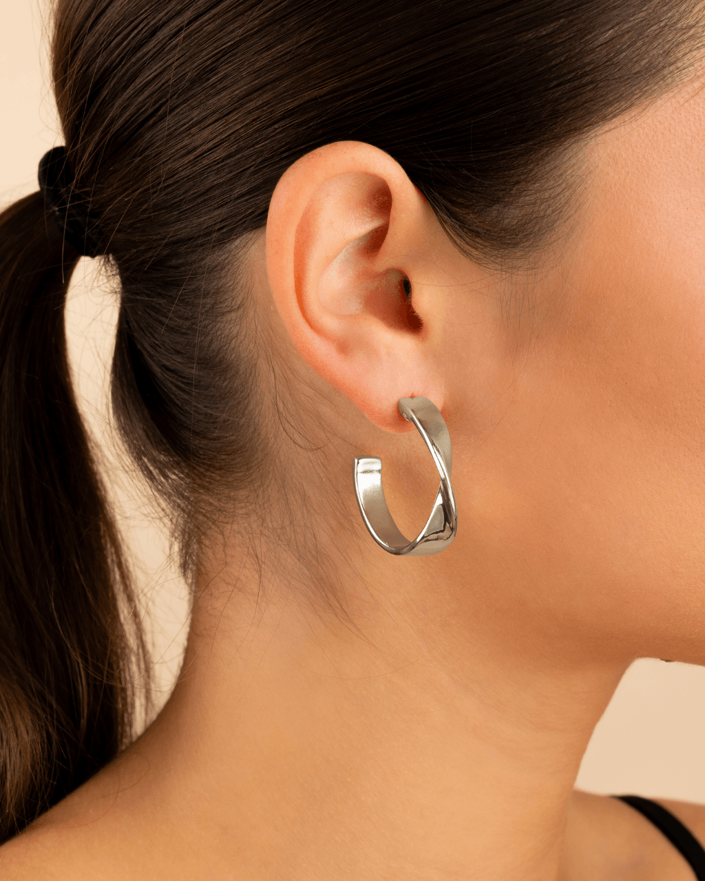 Wide Tube Hoop Earrings