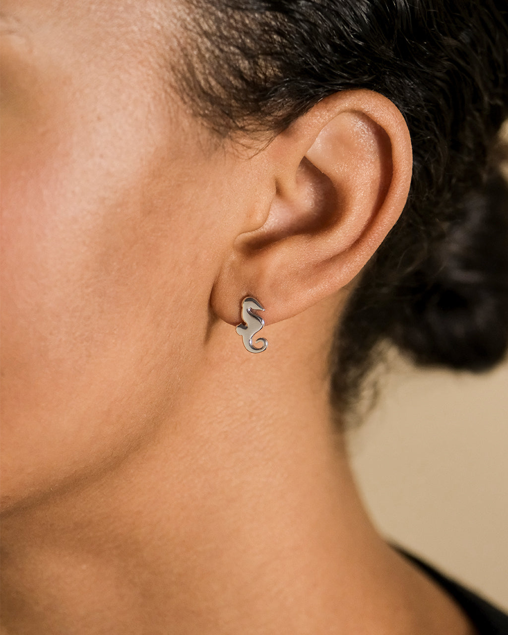 Sterling Silver Seahorse Studs