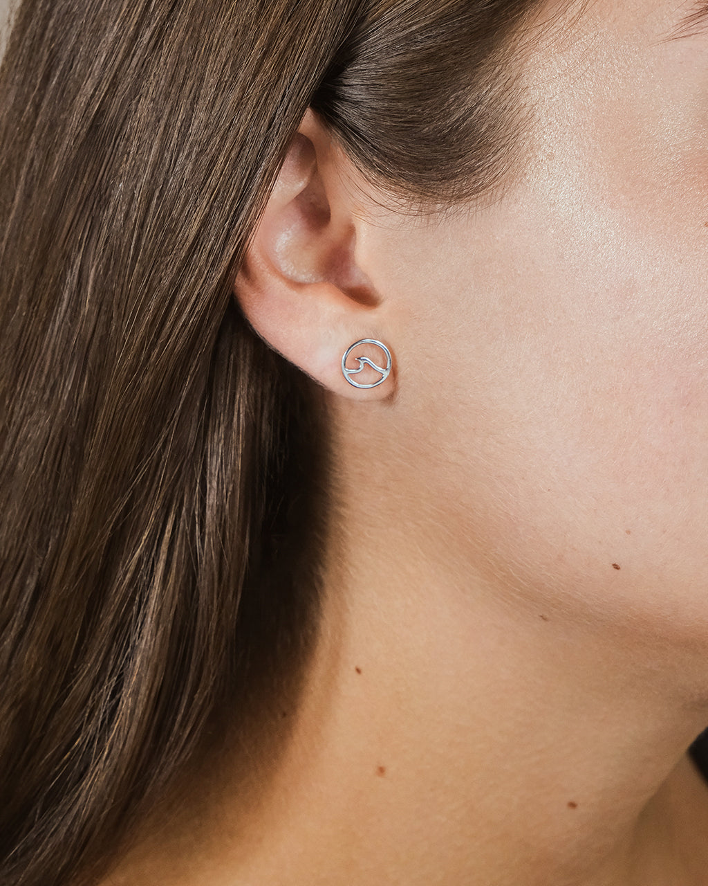 Sterling Silver Wave Studs