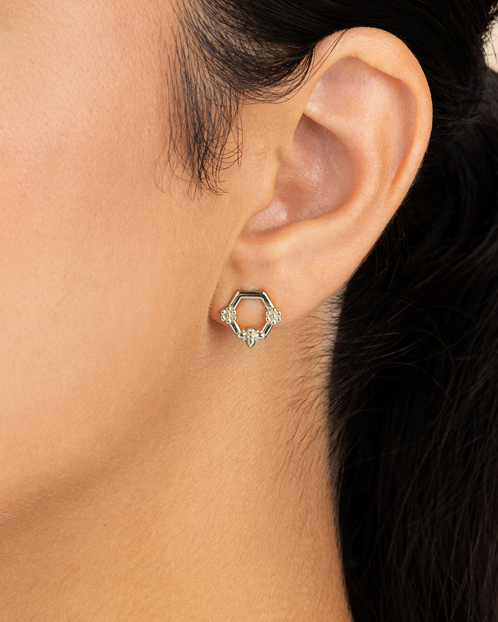 Sterling Silver Melina Bee Stud Earrings