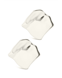 Sterling Silver Vivien Molten Square Statement Studs - Sterling Forever