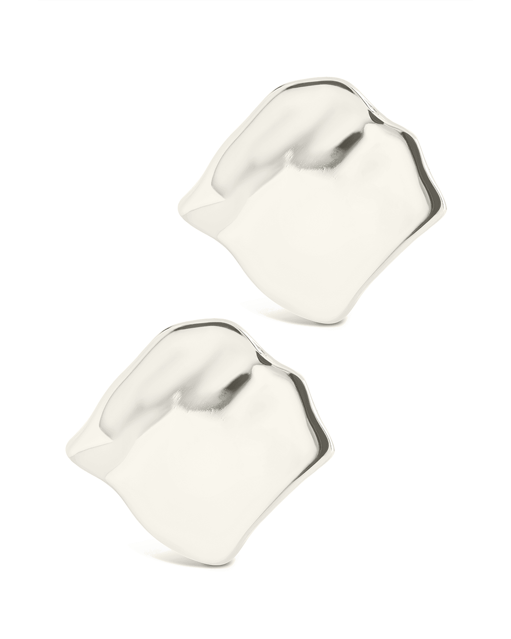 Sterling Silver Vivien Molten Square Statement Studs - Sterling Forever